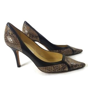 Saks Fifth Avenue Snakeskin Leather Heels